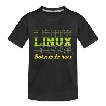 Linux Retro Vintage né pour être root pour les nerds - T-shirt bio Premium Enfant - noir - Devant