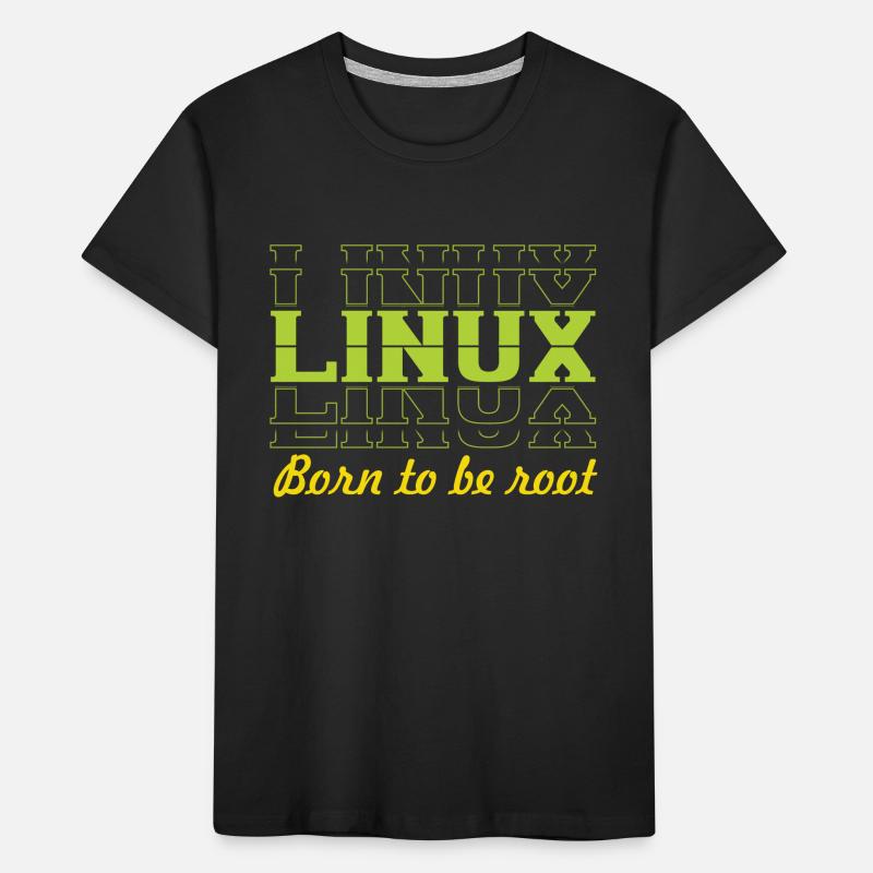 Linux Retro Vintage né pour être root pour les nerds T-shirt bio Premium Enfant