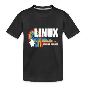 Né pour être Root Penguin Linux Nerd Coding Geek - T-shirt bio Premium Enfant - noir - Devant