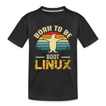Né pour être Root Linux Nerd Admin Geek - T-shirt bio Premium Enfant - noir - Devant