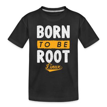 Linux né pour être Root Penguin Nerd Geek - T-shirt bio Premium Enfant - noir - Devant