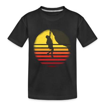 Climbing Bouldering Mountaineers Mountain Climbing Wall - Kids' Premium Organic T-Shirt - black - Front