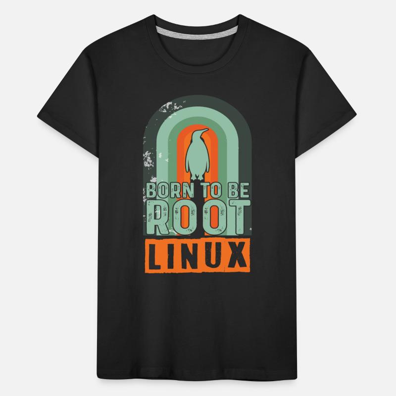 Né pour être Root Retro Linux Nerd Coding Geek T-shirt bio Premium Enfant