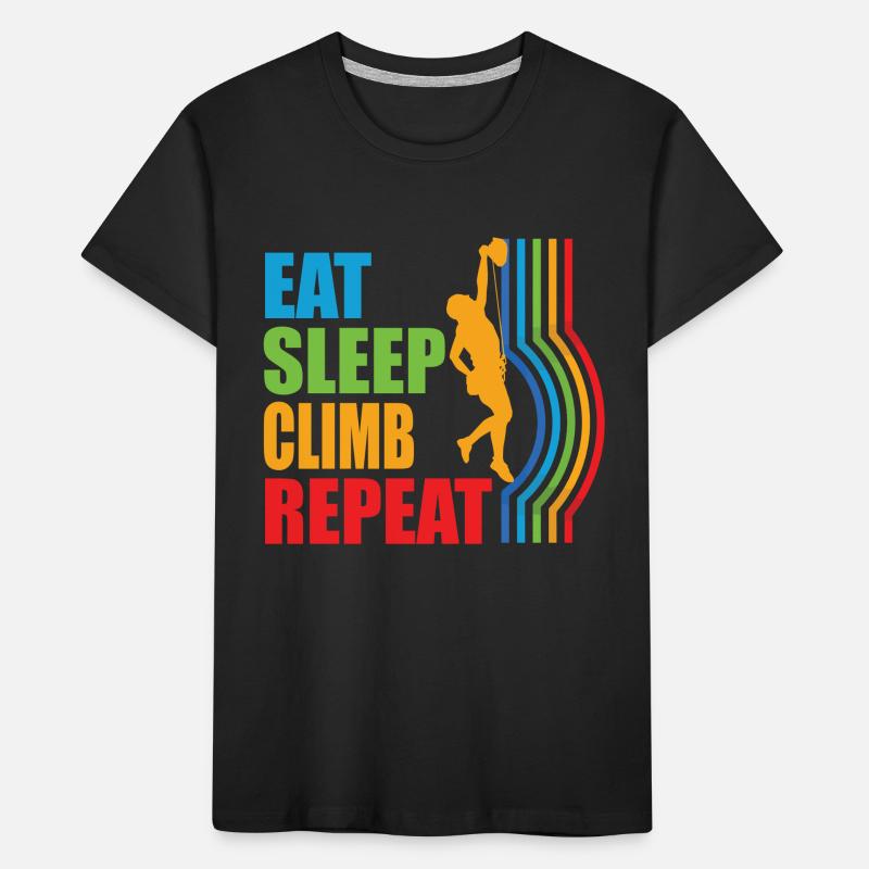 Manger Dormir Grimper Répéter l’escalade de bloc T-shirt bio Premium Enfant