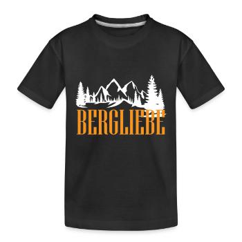 Wandern Alpen Berg Outdoor Natur - Kinder Premium Bio T-Shirt - Schwarz - Vorne
