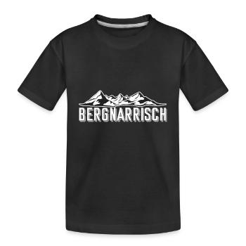 Bergnarr Alpen Gipfel Wandern Outdoor Natur - Kinder Premium Bio T-Shirt - Schwarz - Vorne