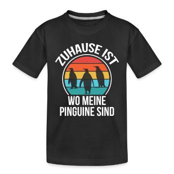 Pingouins à la maison Pôle Nord Penguin Animal love - T-shirt bio Premium Enfant - noir - Devant