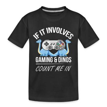Jeux de console de dinosaure - T-shirt bio Premium Enfant - noir - Devant