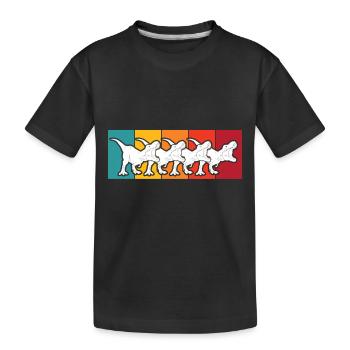 T-Rex Retro Dinos Dinosaures du Crétacé - T-shirt bio Premium Enfant - noir - Devant
