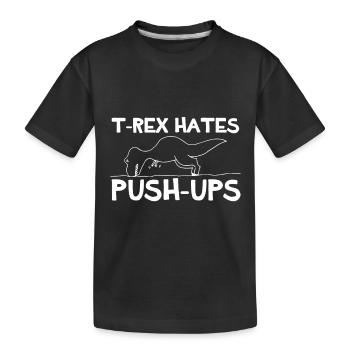 T-Rex Push-Ups Dinosaures du Crétacé Dino - T-shirt bio Premium Enfant - noir - Devant