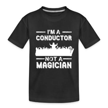 Chef d’orchestre et non magicien Direction d’orchestre avec une baguette - T-shirt bio Premium Enfant - noir - Devant