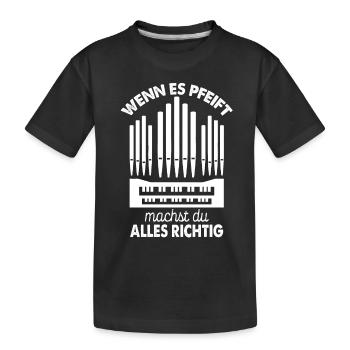 Organ whistles church Organs Organ music - Kids' Premium Organic T-Shirt - black - Front