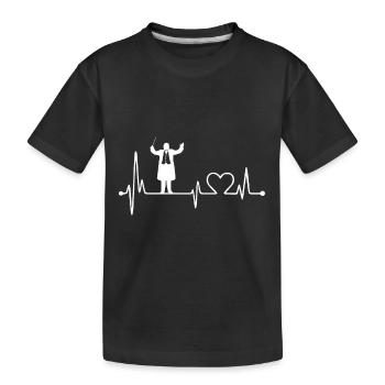 Conductor Herzschlag at the concert and orchestra - Kids' Premium Organic T-Shirt - black - Front