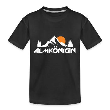 Alm Berg Wandern Gipfel Outdoor Trekking - Kinder Premium Bio T-Shirt - Schwarz - Vorne