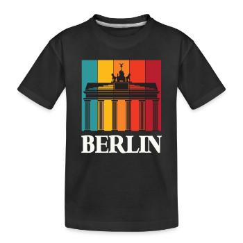 Berlin Retro Brandenburger Tor Deutschland - Kinder Premium Bio T-Shirt - Schwarz - Vorne