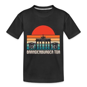 Brandenburger Tor Sunrise Berlin Deutschland - Kinder Premium Bio T-Shirt - Schwarz - Vorne