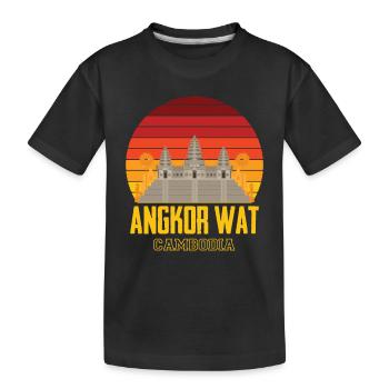 Angkor Wat Cambodge Temple Asie - T-shirt bio Premium Enfant - noir - Devant