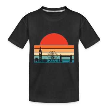 London Sunrise Big Ben Tower Bridge London Eye - Kinder Premium Bio T-Shirt - Schwarz - Vorne