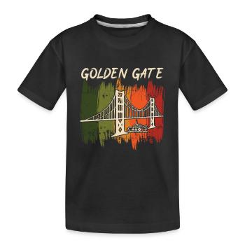 Golden Gate Retro Bridge San Francisco Californie - T-shirt bio Premium Enfant - noir - Devant
