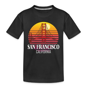 Pont du Golden Gate de San Francisco en Californie - T-shirt bio Premium Enfant - noir - Devant