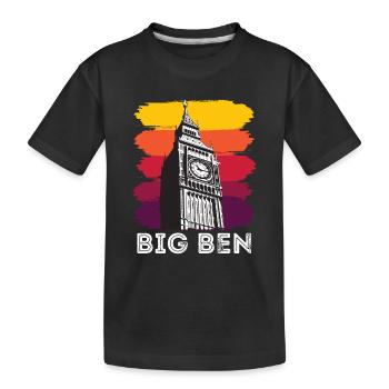 Big Ben London England UK Englisch - Kinder Premium Bio T-Shirt - Schwarz - Vorne