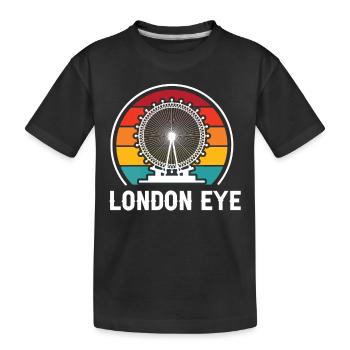 London Eye England UK United Kingdom Holidays - Kids' Premium Organic T-Shirt - black - Front