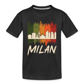 Milan Retro Skyline Milan Cathedral - Kids' Premium Organic T-Shirt - black - Front