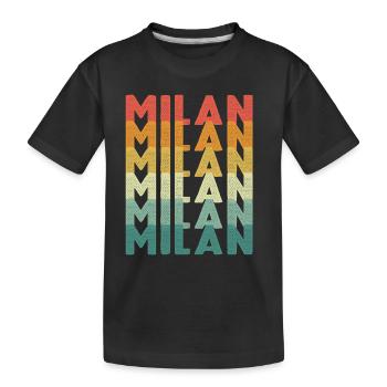 Milan Retro Vintage Italy Milan Cathedral - Kids' Premium Organic T-Shirt - black - Front