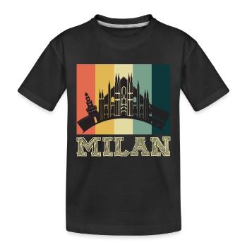 Milan Cathedral from Milan Italy - Kids' Premium Organic T-Shirt - black - Front
