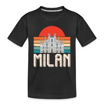 Milan Sunrise Italy Cathedral Milan Cathedral - Kids' Premium Organic T-Shirt - black - Front