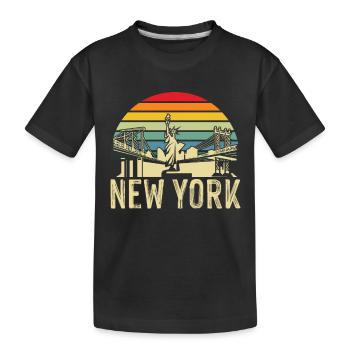 NY Statue de la Liberté New York Big Apple NYC Skyline - T-shirt bio Premium Enfant - noir - Devant
