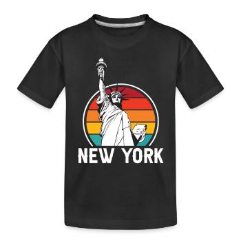 New York Statue de la Liberté NYC Liberty Island - T-shirt bio Premium Enfant - noir - Devant