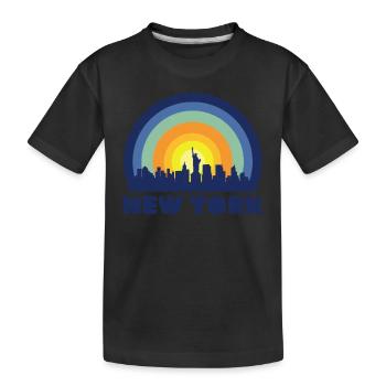 New York City Freiheitsstatue Skyline Big Apple - Kinder Premium Bio T-Shirt - Schwarz - Vorne