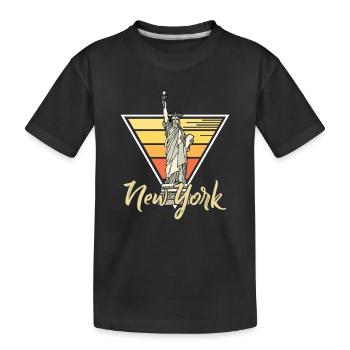 Freiheitsstatue Liberty Island New York Big Apple - Kinder Premium Bio T-Shirt - Schwarz - Vorne