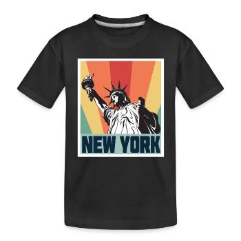 Freiheitsstatue New York Liberty Island Big Apple - Kinder Premium Bio T-Shirt - Schwarz - Vorne