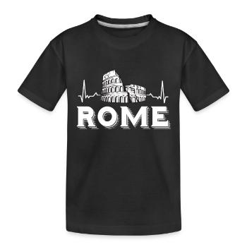 Rome Heartbeat Italy Colosseum Tuscany - Kids' Premium Organic T-Shirt - black - Front