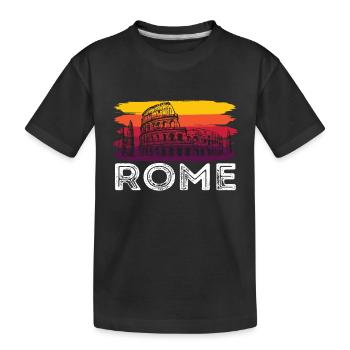 Colosseum Rome Retro Italy Ancient Tuscany - Kids' Premium Organic T-Shirt - black - Front