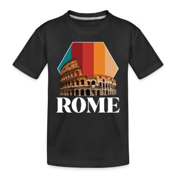 Rome Colosseum Retro Italy Ancient Tuscany - Kids' Premium Organic T-Shirt - black - Front