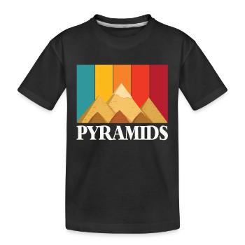 Pyramides Gizeh Egypte Rétro Sphinx - T-shirt bio Premium Enfant - noir - Devant