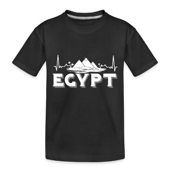 Egypte Pyramides Heartbeat Pharaon Sphinx - T-shirt bio Premium Enfant - noir - Devant