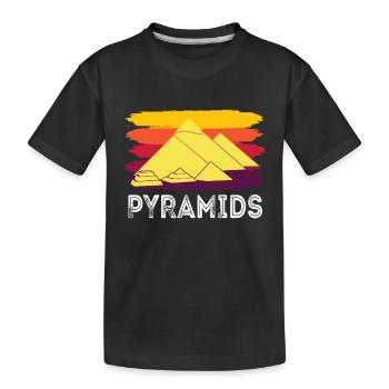 Pyramide de Gizeh Egypte Sphinx Anubis - T-shirt bio Premium Enfant - noir - Devant