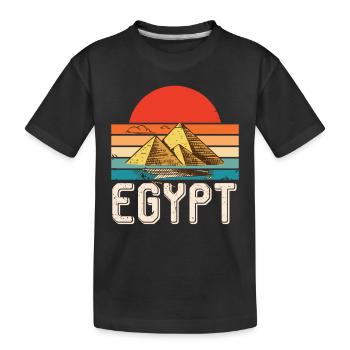Egypte Lever du soleil Pyramides de Gizeh Sphinx Pharaon - T-shirt bio Premium Enfant - noir - Devant