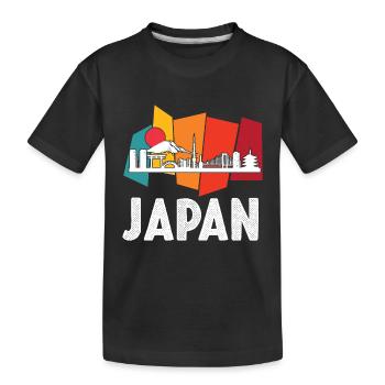 Japon Skyline Tokyo Mountains Asie - T-shirt bio Premium Enfant - noir - Devant