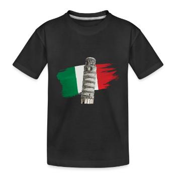 Italien schiefer Turm von Pisa - Kinder Premium Bio T-Shirt - Schwarz - Vorne