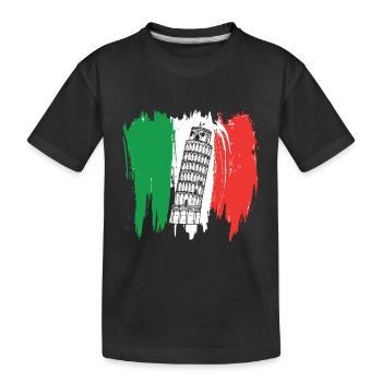 Pisa Leaning Tower Italy Tuscany Florence - Kids' Premium Organic T-Shirt - black - Front