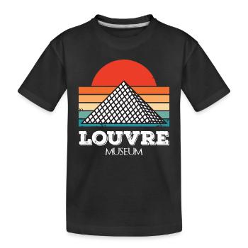 Louvre Museum Sunrise Paris Frankreich Kunst - Kinder Premium Bio T-Shirt - Schwarz - Vorne