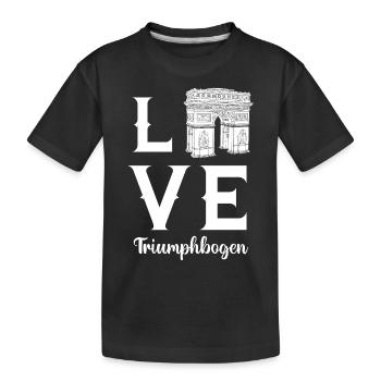 Arc de Triomphe Amour Paris Place Charles de Gaulle - T-shirt bio Premium Enfant - noir - Devant