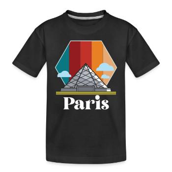 Paris Retro Louvre Museum Frankreich Kunst - Kinder Premium Bio T-Shirt - Schwarz - Vorne
