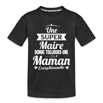 Maire Future Maman Cadeau Drôle - T-shirt bio Premium Enfant - noir - Devant