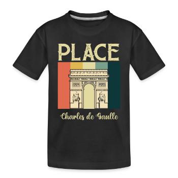Place Charles Paris Arc de Triomphe France - T-shirt bio Premium Enfant - noir - Devant